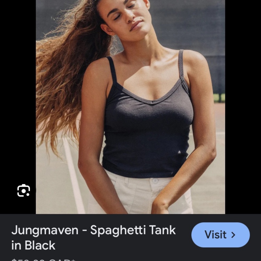 Jung Maven black spaghetti strap tank